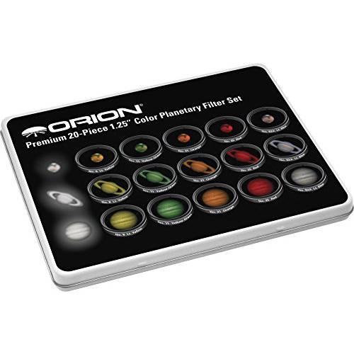 Orion 5453 프리미엄 1.25 Inch 20-Piece Color Planetary 필터 세트 (Multiple 컬러)