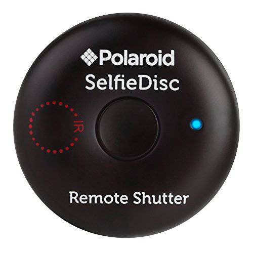 Polaroid SelfieDisc Enhanced IR 원격 셔터 릴리즈 for SLR 카메라&  블루투스 Enabled 디지털 카메라 호환가능한 w/ iOS, Android, Canon, Nikon, Sony,  펜탁스 - 포함 FREE 휴대용 어플