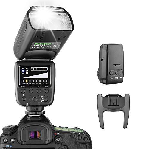 Neewer Flash Speedlite with 2.4G 무선 시스템 and 15 Channel 송신기 for 캐논 Nikon 소니 파나소닉 올림푸스 후지필름 Pentax and Other DSLR 카메라 with 스탠다드 핫슈 (NW570)