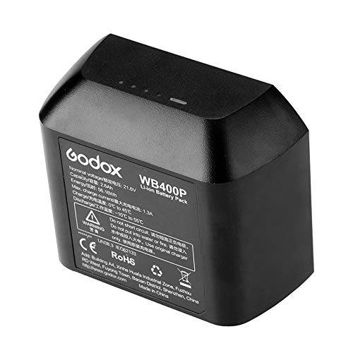 Godox WB400P 배터리 교체용, 2600mAh Li-on 배터리 팩 for Godox AD400Pro 손전등, 플래시 라이트 조명