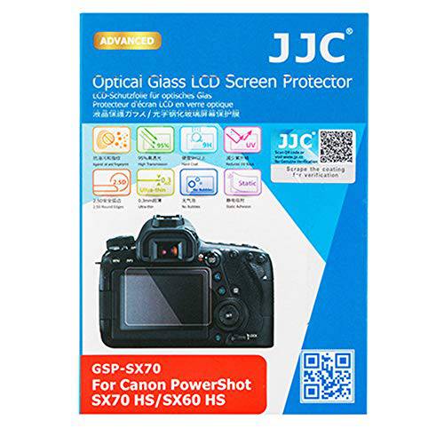 JJC Dedicated 강화유리 화면보호필름, 액정보호필름 커버 Shield for 캐논 PowerShot SX70 HS, SX60 HS 디지털 Camera, 0.3mm Ultra-Thin/ 9H 경도/ 2.5D 라운드 엣지
