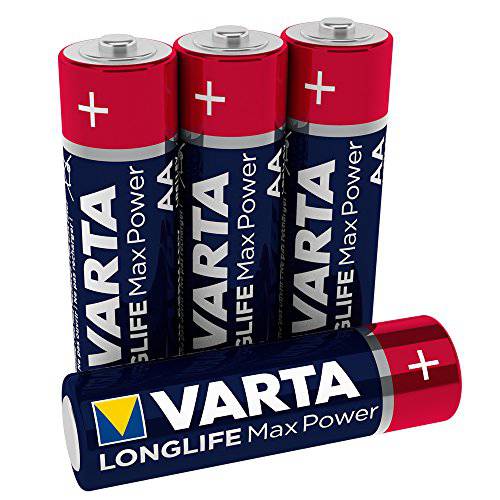 Varta 4706 알칼리 Max Tech AA Batteries, 4 Pack (Blue/ Red)