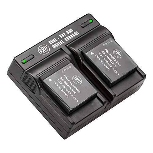 BM 프리미엄 2-Pack of DMW-BLH7 Batteries and 이중 배터리 충전 for 파나소닉 루믹스 DC-GX850, DMC-LX10, DMC-LX15, DMC-GM1, DMC-GM1K, DMC-GM1KA, DMC-GM1KS, DMC-GM5, DMC-GM5KK 디지털 카메라