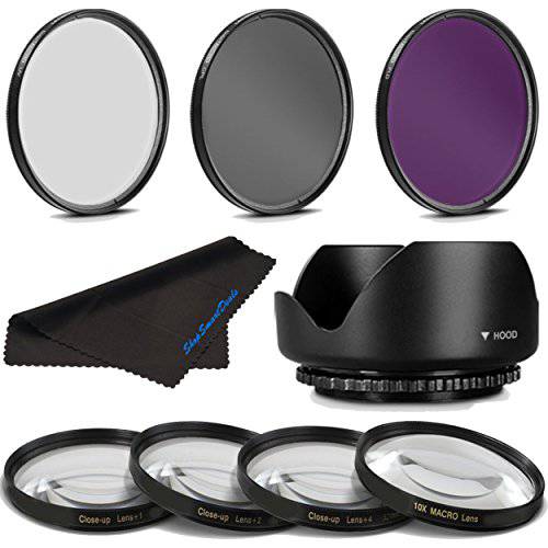58MM 프로 매크로&  조명 필터 키트 for Nikon 캐논 Sigma Tamron Pentax 올림푸스 소니 삼성 Zeiss 파나소닉 Lenses 58 mm CPL+   UV+   FLD+ 4 Piece Close Up 키트& 58 mm 렌즈 후드 58mm 필터 번들,묶음