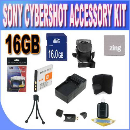 소니 Cyber-Shot Dsc-w510/ w530/ 560/ 570 16GB 부속물 Kit(16GB SDHC Card+ Extended 수명 Battery+ 래피드 충전기+  부속물 Kit)