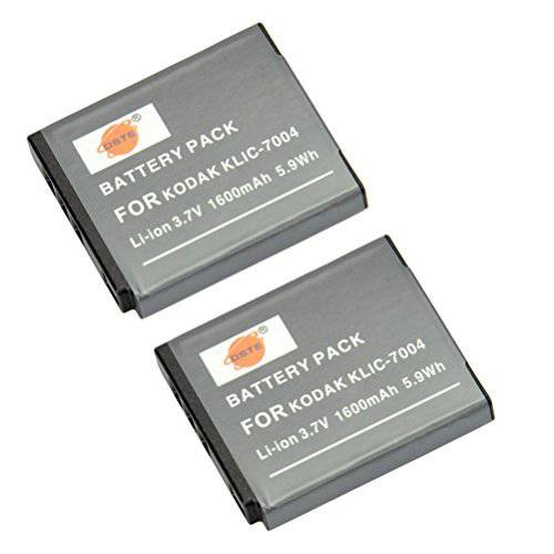 DSTE 교체용 for 2X KLIC-7004 교체용 Li-ion 배터리 호환가능한 Kodak EasyShare M2008 V1253 Zi8 Zi12 PlayFull 듀얼 PlaySport PlayTouch Pentax Q7 Q10 Q-S1 Ricoh WG-M2 as NP-50 D-li68