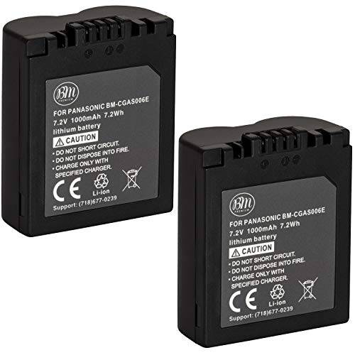 BM 고급 Pack of 2 CGA-S006 Batteries for 파나소닉 루믹스 DMC-FZ7, DMC-FZ8, DMC-FZ18, DMC-FZ28, DMC-FZ30, DMC-FZ35, DMC-FZ38, DMC-FZ50 디지털 카메라