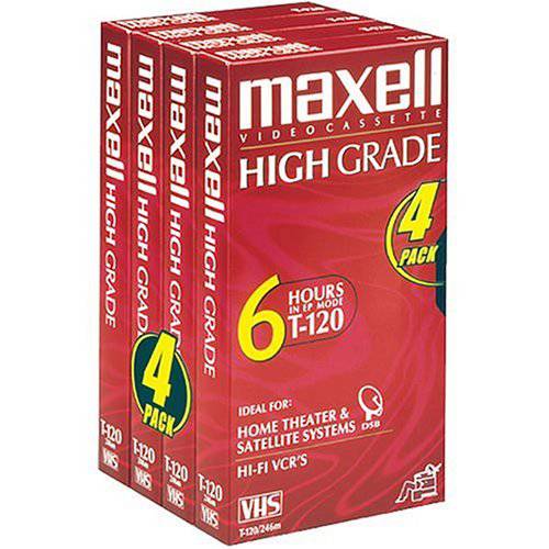 Maxell HG T-120 VHS 테이프 (4-Pack) (Discontinued by Manufacturer)