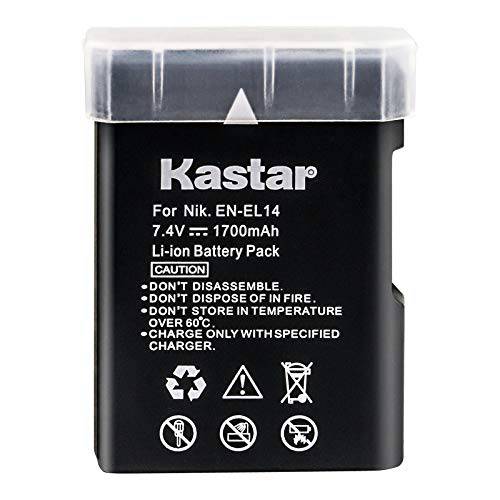 Kastar 배터리 교체용 for Nikon EN-EL14 EN-EL14a MH-24 MH-24a and Nikon D3100 D3200 D3300 D3400 D3500 D5100 D5200 D5300 D5500 D5600 DF Coolpix P7000 P7100 P7700 P7800 DSLR 카메라