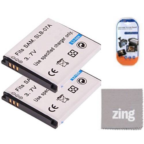 Pack of 2 SLB-07A Batteries for 삼성 PL150 ST45 ST50 ST550 TL220 디지털 카메라+  더