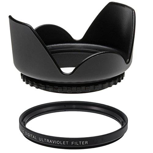 62MM UV 필터+ 62mm Tulip 렌즈 후드 for Nikon AF Nikkor 70-300mm f/ 4-5.6G, 62 mm 자외선 필터& 62 mm 렌즈 후드