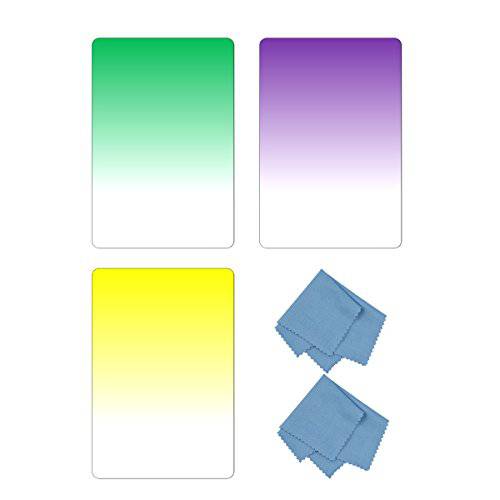 SIOTI  사각 컬러 필터, 컬러 사각 필터 키트 4X6’’ (100X150mm) 키트 Gradient 그린& Grandient 퍼플& Grandient Yellow Cokin Z Lee Hitech Sioti 홀더 (G.Color B)