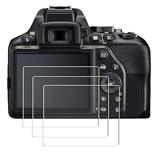 PCTC 강화유리 보호 호환가능한 for Nikon D3500 D3400 D3100 D3200 D3300 DSLR 카메라 커버 (3 Packs)
