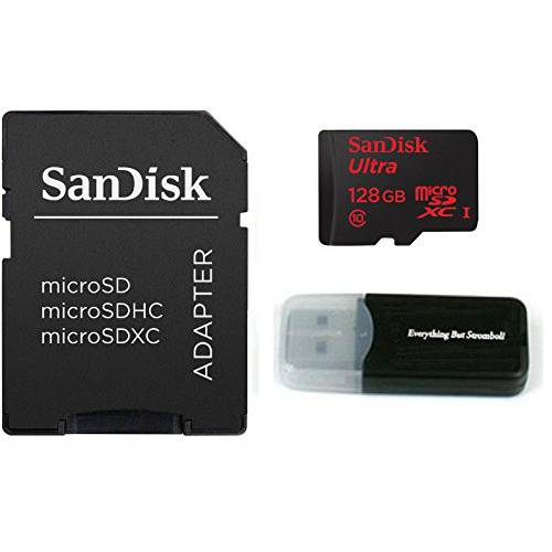 Sandisk 미니 SDXC 울트라 마이크로SD TF Flash 메모리 카드 128GB 128G Class 10 works with 고 프로 히어로 4 히어로 세션 고프로 4 w/ Everything But Stromboli 메모리 카드 Reader…