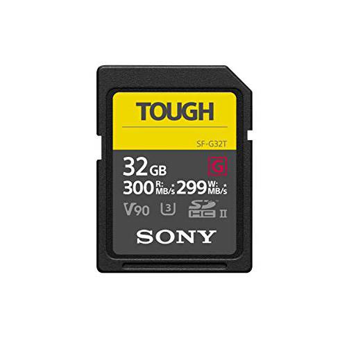 소니 SF-G32T/ T1 Tough 고 퍼포먼스 SDXC UHS-II ClasS10 U3 Flash 메모리 카드 with Blazing 고속 Read 스피드 up to 300MB/ s, 32GB