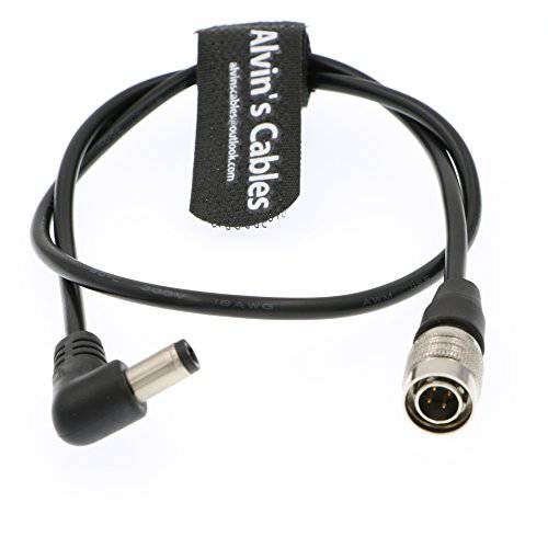 Alvin’s Cables 4 핀 Hirose Male to 직각 DC Jack for 사운드 디바이스 633/ 644/ 688 Zoom F8 Blackmagic 시네마 카메라 4K