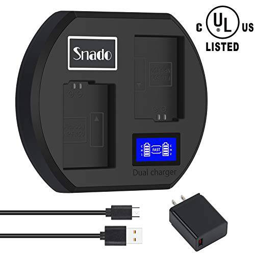 [UL Certified] Snado NP-FW50 LCD 이중 고속 Charger, 호환가능한 with 소니 A3000, A5000, A5100, A6000, A6300, A6500, A7, A7II, A7SII, A7S, A7S2, A7R, A7R2, A7RII, A55, RX10, RX10II, RX10 III, RX10 IV
