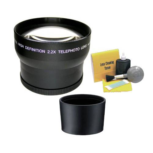 올림푸스 SP-590 UZ 2.2 고 해상도 슈퍼 망원 렌즈 (Includes Necessary 렌즈 어댑터 - New 2 Part 디자인)+ Nwv 다이렉트 5 Piece 클리닝 Kit