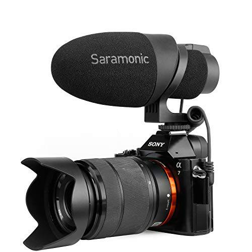 Saramonic CamMic 방향지향성 영상 마이크,마이크로폰 for Smartphones, 소니 캐논 EOS, Nikon DSLR 카메라 Camcorders, Designed for Travel, Interview, 유튜브 레코딩