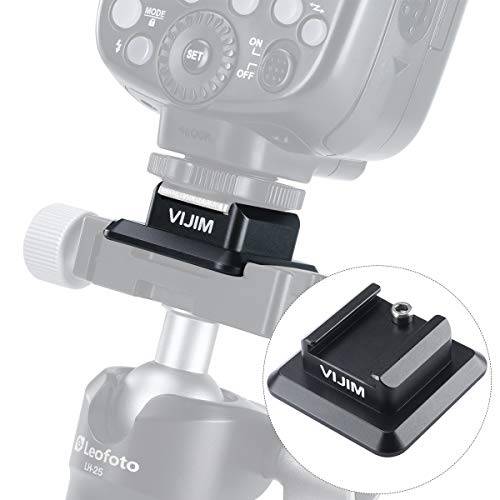 VIJIM 2PCs 1/4 스레드 카메라 플래시가있는 핫슈 마운트 어댑터 DSLR 카메라 용 스피드 라이트 스탠드 퀵 릴리즈 Canon Nikon