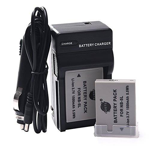 DSTE 교체용 for 2X NB-5L 배터리+ DC22 여행용 and 차량용 충전 어댑터 호환가능한 캐논 PowerShot S100 S110 SD880 SD890 SD900 SD950 SD970 SD990 SX220 is SX230 HS 카메라
