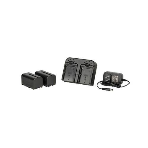 Ikan DV-DUAL-S750 DV 배터리 Kit with 2X NP-F750 Li-Ion 배터리&  듀얼 Charger, 블랙