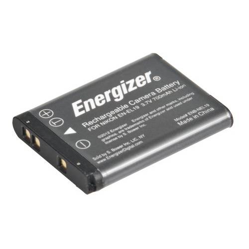 Energizer ENB-NEL19 디지털 교체용 배터리 EN-EL19 for Nikon S100, S3100, 3200, 3300, 4100, 4200, 4300, 5200, 6400, and 6500 (Black)