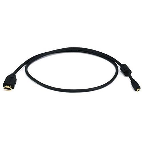Monoprice 고속 HDMI 케이블 with HDMI 미니 Connector, 4K @ 24Hz, 10.2Gbps, 34AWG, 3ft, 블랙