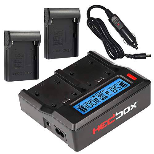 HEDBOX RP-DC50/ DBP975 - 듀얼 LCD 배터리 충전기 캐논 BP- 911, 930, 975, and Hedbox RP-BP975 배터리