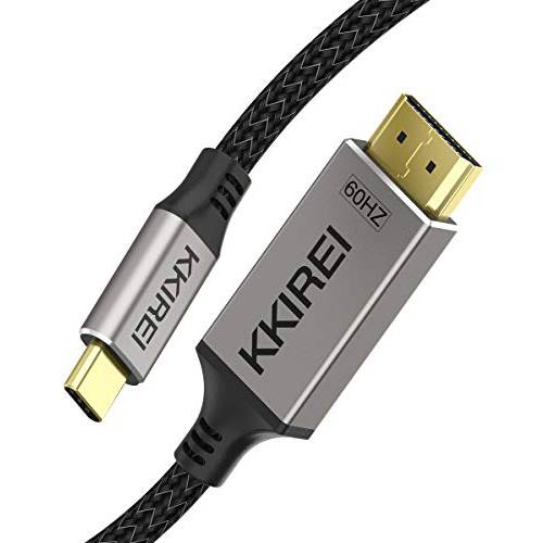 USB C to HDMI 케이블 어댑터 (4K@60Hz) 6Ft USB Type C to HDMI 케이블 Braided Nylon 썬더볼트 3 호환가능한 with Mac북 Pro/ 아이패드 Pro/ Mac북 에어 2018/ iMac 2017/ 서피스 북 2/ 삼성 갤럭시 S10/ Note 9