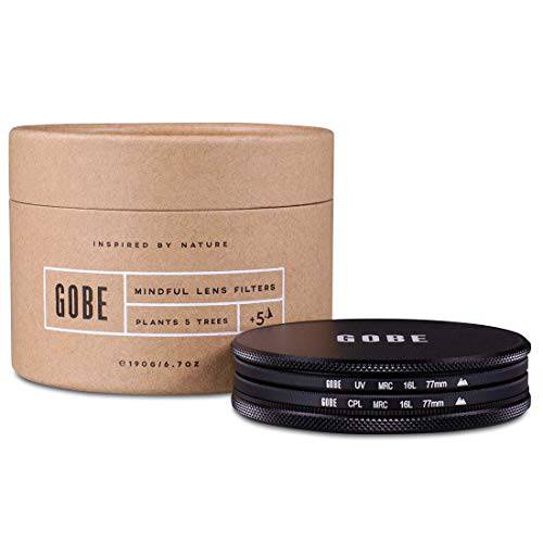 Gobe 77mm UV+  원형 편광판 (CPL) 렌즈 필터 Kit (2Peak)