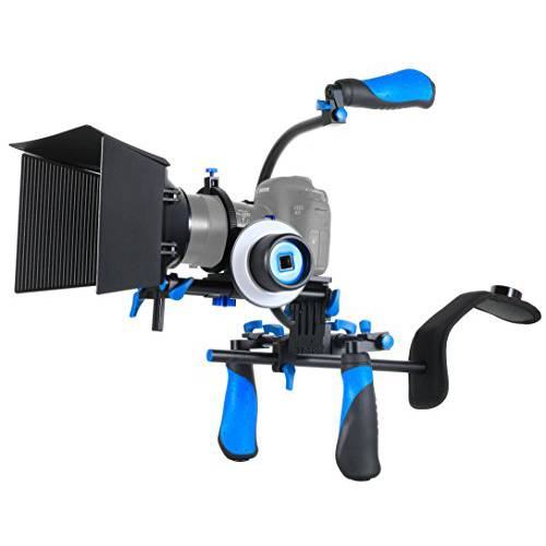 SunSmart DSLR Rig 비디오 카메라 숄더 마운트 키트 Including DSLR Rig 숄더 지원 Follow 포커스 매트 박스 and 탑 핸들 All DSLR 비디오 카메라 and DV 카메라코더 for