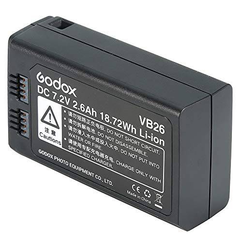 Godox VB26 배터리 교체용 2600mAh - DC 7.2V 리튬 배터리 Pack for Godox V1S V1C V1N V1F V1O V1P 라운드 샤워헤드 Flash Speedlite