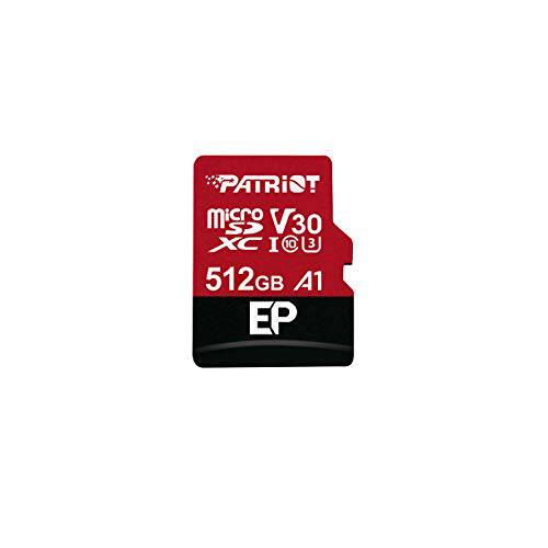 Patriot 512GB EP Series A1/ V30 지원 마이크로SD 카드 SDXC 안드로이드 스마트폰 and 태블릿, 태블릿PC with 4K 어플 Optimized, PEF512GEP31MCX