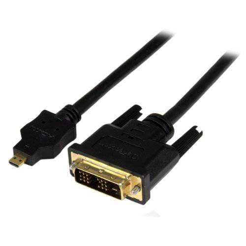 StarTech.com 2m Micro HDMI to DVI-D 케이블 - M M - 2 Meter Micro HDMI to DVI 케이블 - 19 핀 HDMI D Male to DVI-D Male - 1920x1200 Video HDDDVIMM2M Black 6 ft 2m