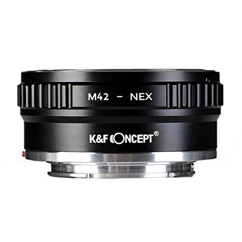 K&F Concept 렌즈 마운트 어댑터 M42 to NEX Ⅱ 구리 어댑터 호환가능한 with M42 스크류 마운트 렌즈 소니 NEX 카메라 블랙