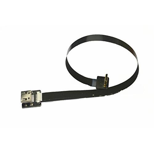 슬림 라이트 Flat HDMI 케이블 미니 Male HDMI 90 도 up to 스탠다드 HDMI 풀 HDMI 노멀 HDMI Female HDMI for rig 짐벌 캐논 5D3 5D2, 파나소닉 루믹스 GH3 GH2, 소니 nex 5N 5T 5R 7N 블랙 (50CM)