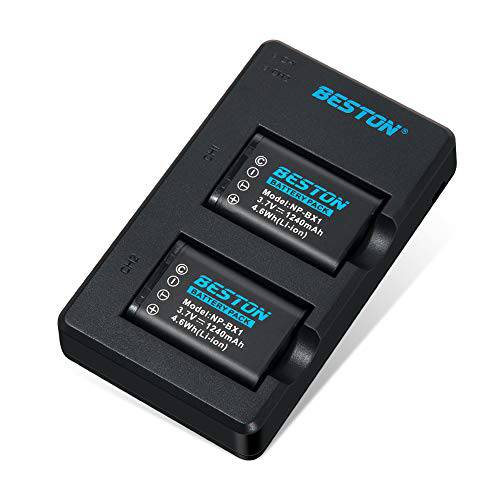 BESTON 2-Pack NP-BX1 배터리 Packs and 고속 USB 충전 Set for 소니 CyberShot RX100, RX100 II, RX100 III, RX100 IV, RX100 V, RX100 VI, RX100 VII, RX1