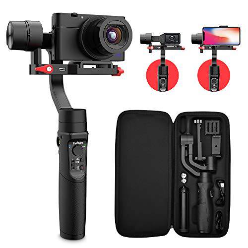 Hohem 모든 in 1 3-Axis 짐벌 스테빌라이저 for 소형, 콤팩트 카메라s/ 액션 카메라/ 스마트폰 w/ 600° Inception Mode, 0.9lbs Payload for iPhone 11 프로 Max/ 고프로 히어로 8/ 소니 소형, 콤팩트 카메라 RX100 - iSteady 멀티