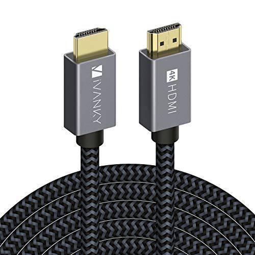 4K HDMI 케이블 25 ft ivanky 고속 18Gbps HDMI 2.0 케이블 4K HDR HDCP 2.2 3D 2160P 1080P 이더넷 - Braided HDMI 케이블 오디오 리턴 Arc 호환가능한 UHD TV 블루레이 PS4 3 모니터 프로젝터