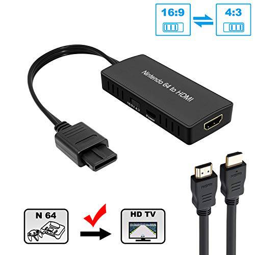 N64 to HDMI Converter, 지원 16:9 and 4:3 Convert, HDMI 케이블 for Nintendo 64&  슈퍼 Nintendo SNES