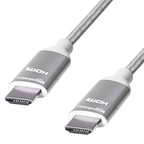 AmazonBasics 10.2 Gbps 고속 4K HDMI 케이블 Braided Cord 15-Foot Silver with