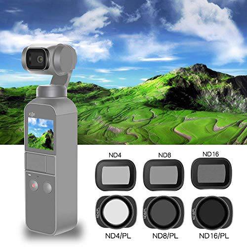 Mcoplus 카메라 렌즈 ND 필터 -6 Pack-ND4, ND8 ND16 ND4PL ND8PL ND16PL for DJI 오즈모 포켓,미니,휴대용 카메라 악세사리