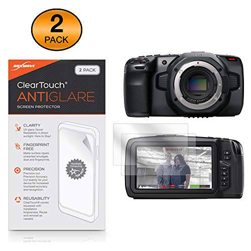 Blackmagic 포켓 시네마 카메라 6K 화면보호필름, 액정보호필름, BoxWave [ClearTouch Anti-Glare (2-Pack)] Anti-Fingerprint 매트 필름 스킨 Blackmagic 포켓 시네마 카메라 6K, 시네마 카메라 4K
