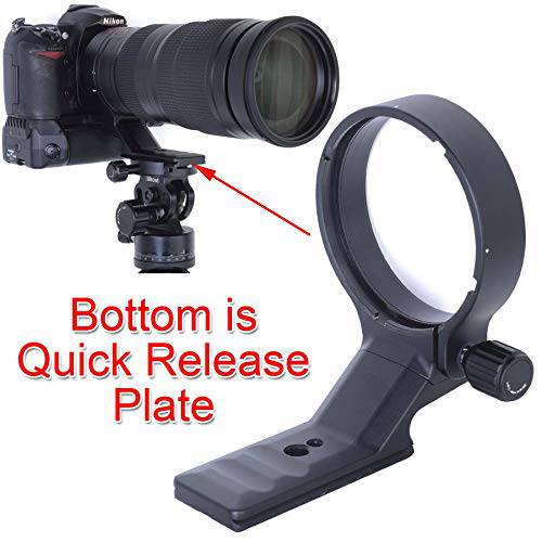 iShoot 렌즈 Collar for Nikon AF-S NIKKOR 200-500mm f/ 5.6E ED VR, CNC Machined 렌즈 삼각대 마운트 링 지원 브라켓 Holder, Bottom is ARCA 호환 퀵 릴리즈 Plate for 삼각대 볼 샤워헤드 ARCA-SWISS Type