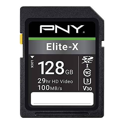 PNY 128GB Elite-X Class 10 U3 V30 SDXC Flash 메모리 카드
