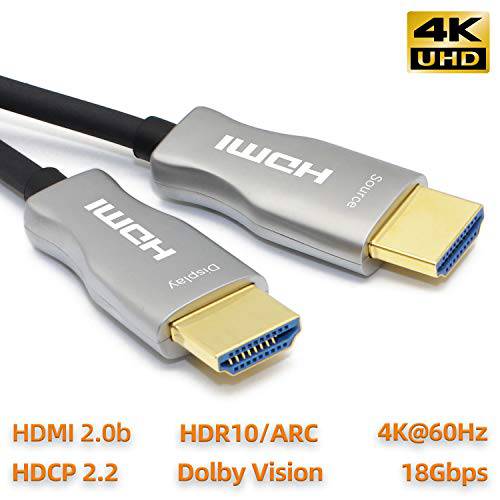 MavisLink 	파이버 Optic HDMI 케이블 75ft 4K 60Hz HDMI 2.0 케이블 18Gbps HDMI 케이블 지원 ARC HDR HDCP2.2 3D Dolby 비전 for Blu-ray/ TV Box/ HDTV/ 4K Projector/ 홈 시어터