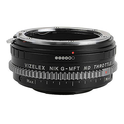 Vizelex Cine ND조절판 렌즈 어댑터 호환가능한 with Nikon F 마운트 G-Type D/ SLR 렌즈 to 미니 Four Thirds (MFT) 마운트 미러리스 카메라 바디 with Built-in 가변 ND 필터 (1-8 Stops)