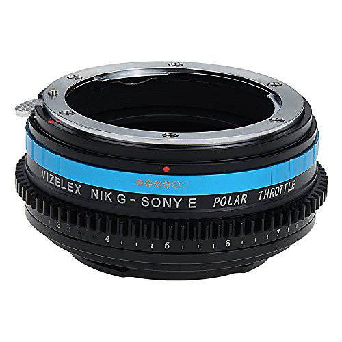 Vizelex Polar 조절판 렌즈 마운트 어댑터 - 니콘 Nikkor F 마운트 G-Type D/ SLR 렌즈 to 소니 Alpha E-Mount 미러리스 카메라 바디 with Built-in 원형 편광판 필터