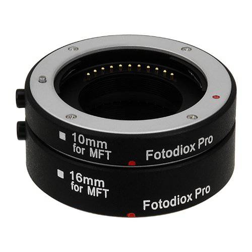 Fotodiox 프로 자동 Macro 연장 Tube Kit for 미니 Four Thirds (Micro-4/ 3, MFT) 미러리스 카메라 시스템 with 오토 포커스 (AF) and TTL 오토 Exposure for Extreme Close-up (10mm, 16mm) - 맞다 OM-D, E-M5, E-P3, GH2, GH4, GF3, GF5, etc.